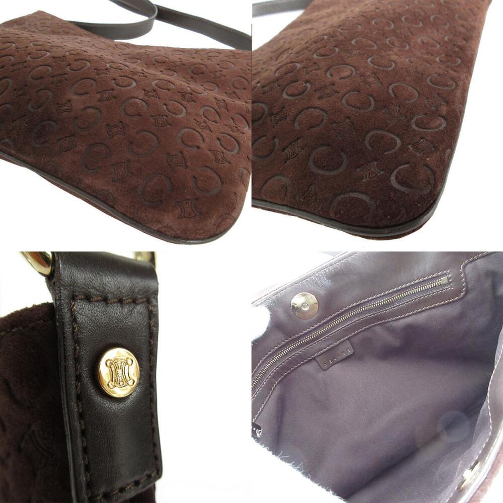 Celine bag leather suede shoulder Brown gold Dark accents Black - Picture 4 of 4